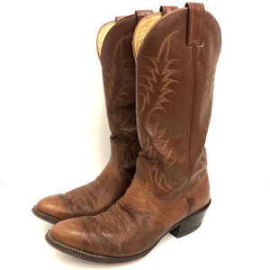 VTG NACONA Cowboy‎ Boots Men's 8.5 D Brown Bullhide Leather 3717C Western